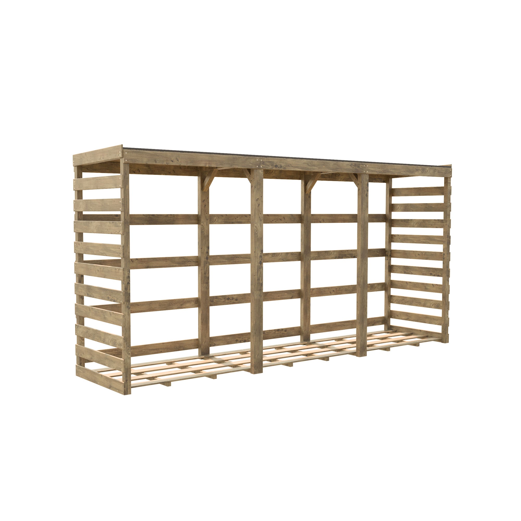 Haardhout Berging Colombus XXL met Bitumen Dak 356 cm