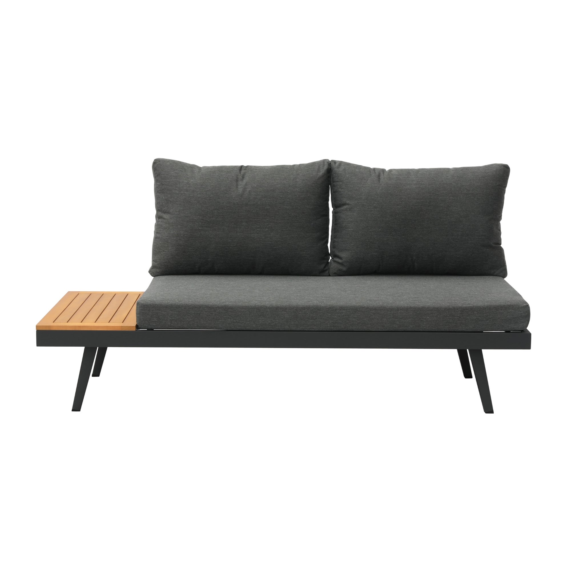 Costa Loungeset Zwart Aluminium 4-delig met Kussens