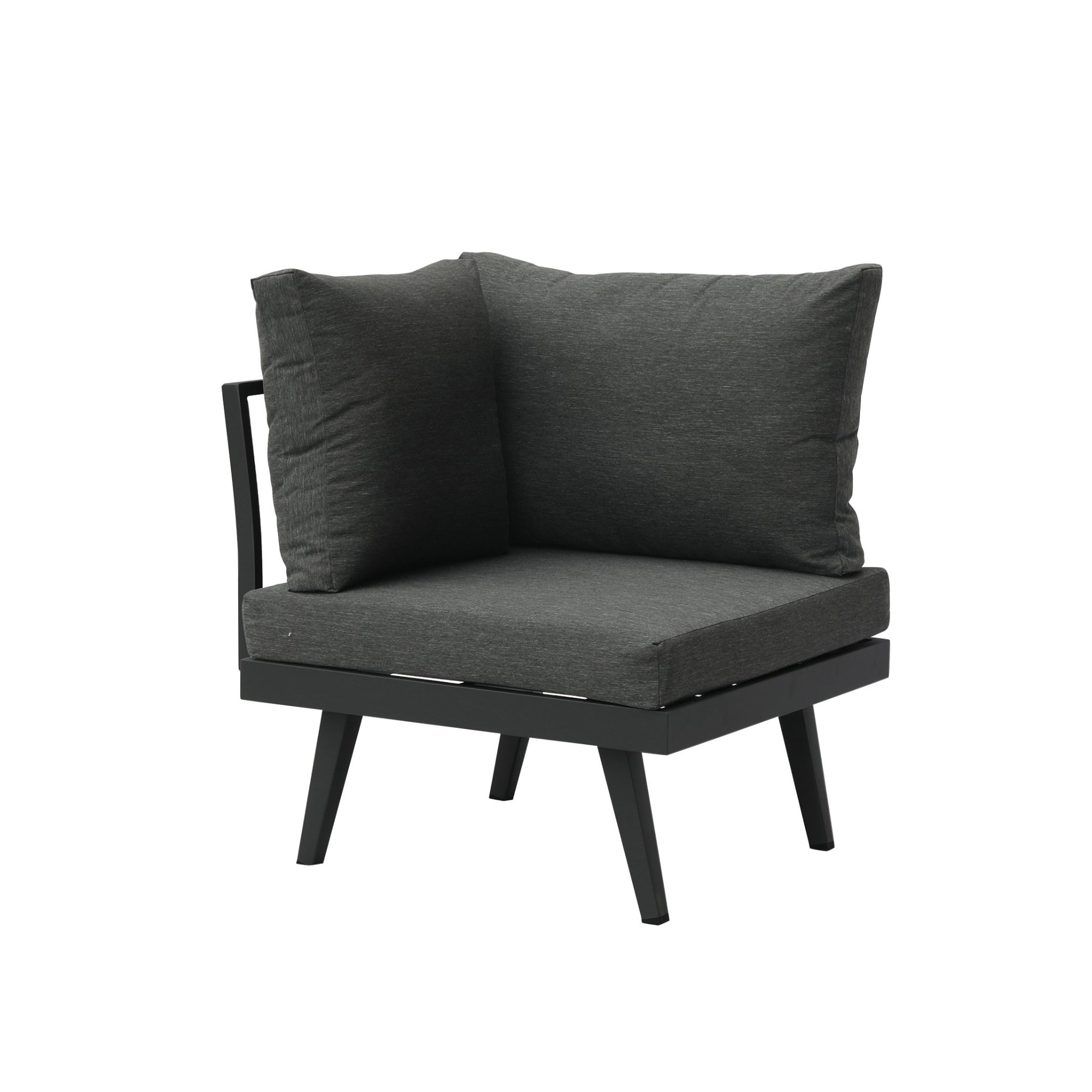 Costa Loungeset Zwart Aluminium 4-delig met Kussens