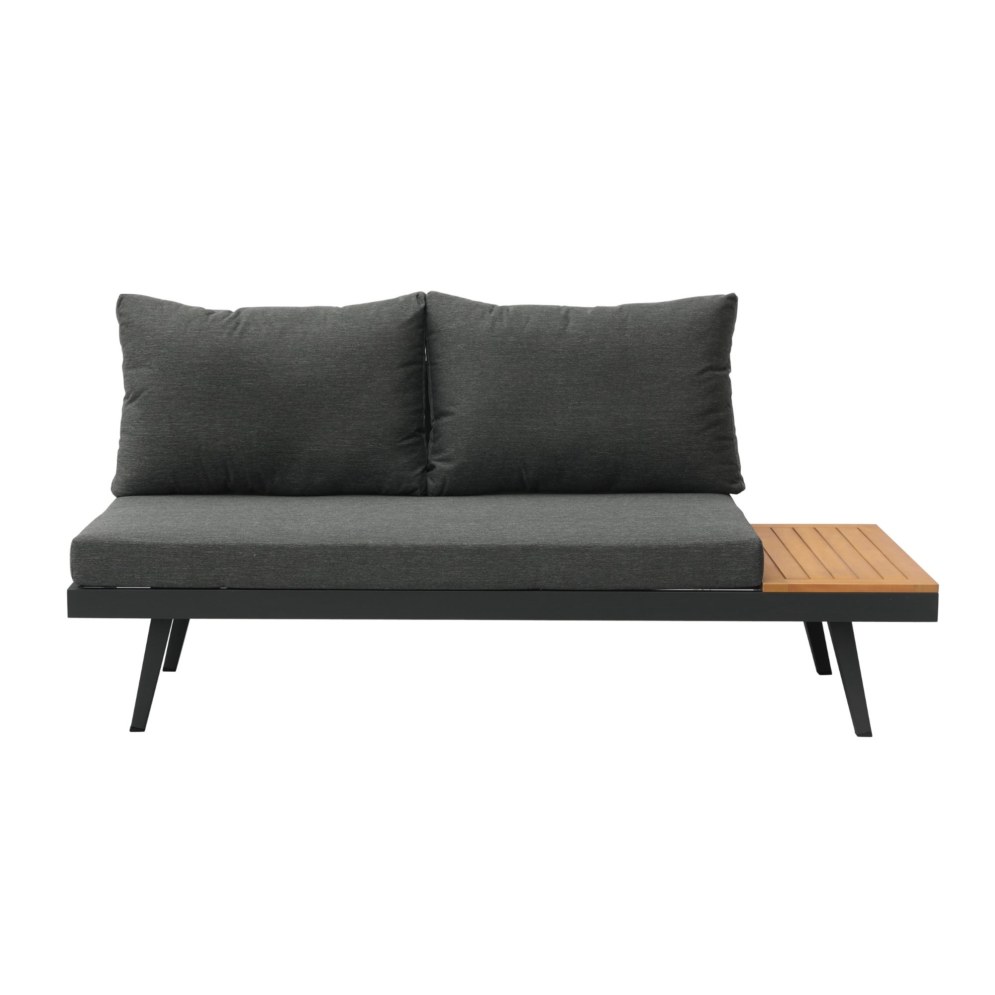 Costa Loungeset Zwart Aluminium 4-delig met Kussens