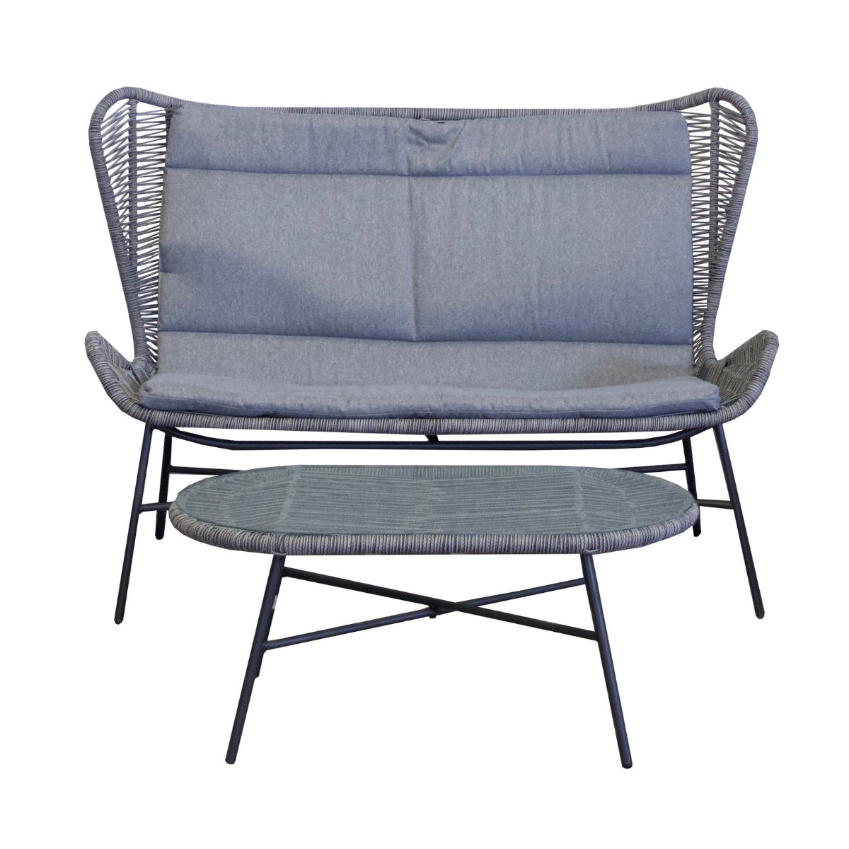 Rome Loungeset Antraciet 4-Delig met Kussens