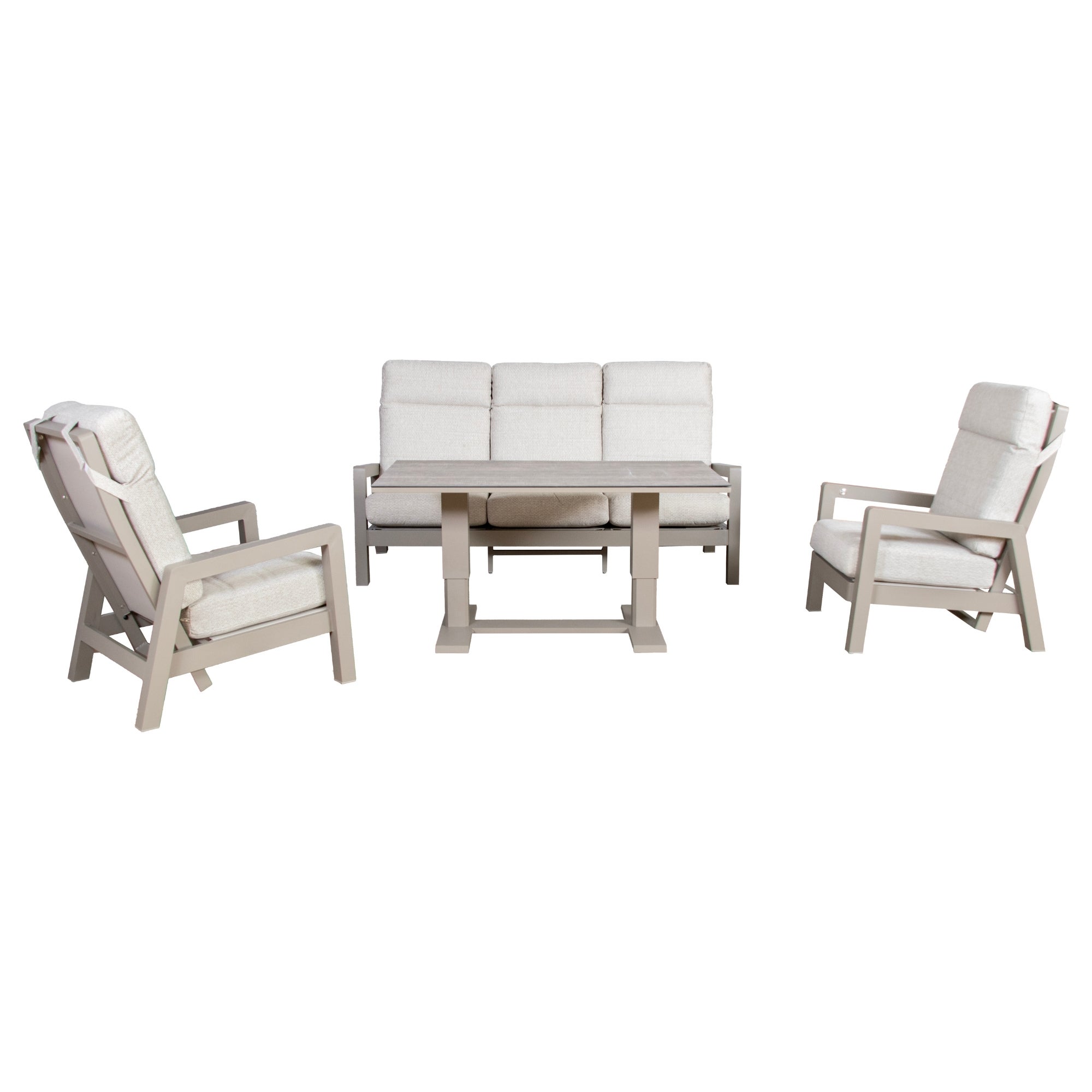 Valerie Loungeset met Verstelbare Tafel en Stoelen