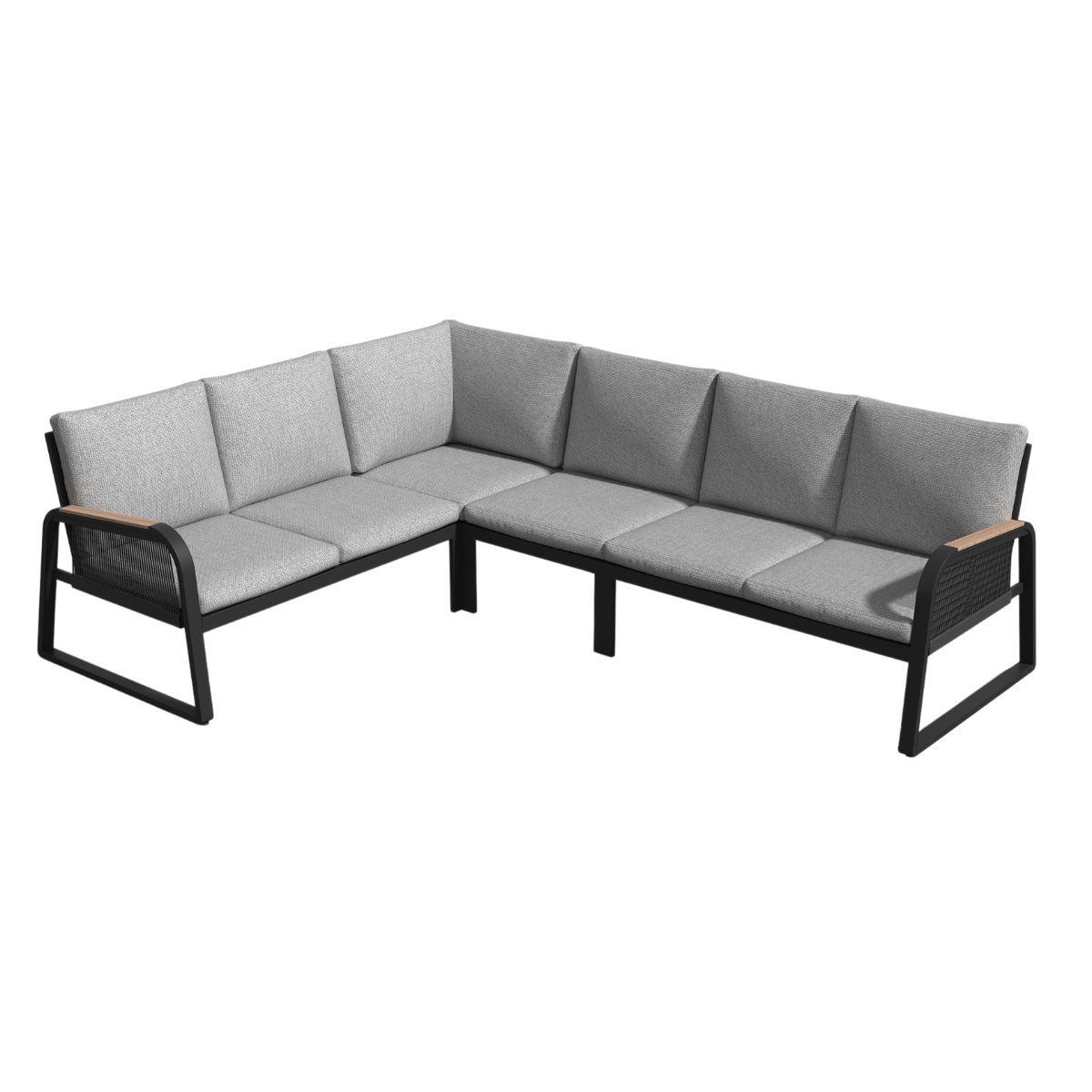 Toscane Hoekbank Loungeset Aluminium met Verstelbare Tafel en Kussens