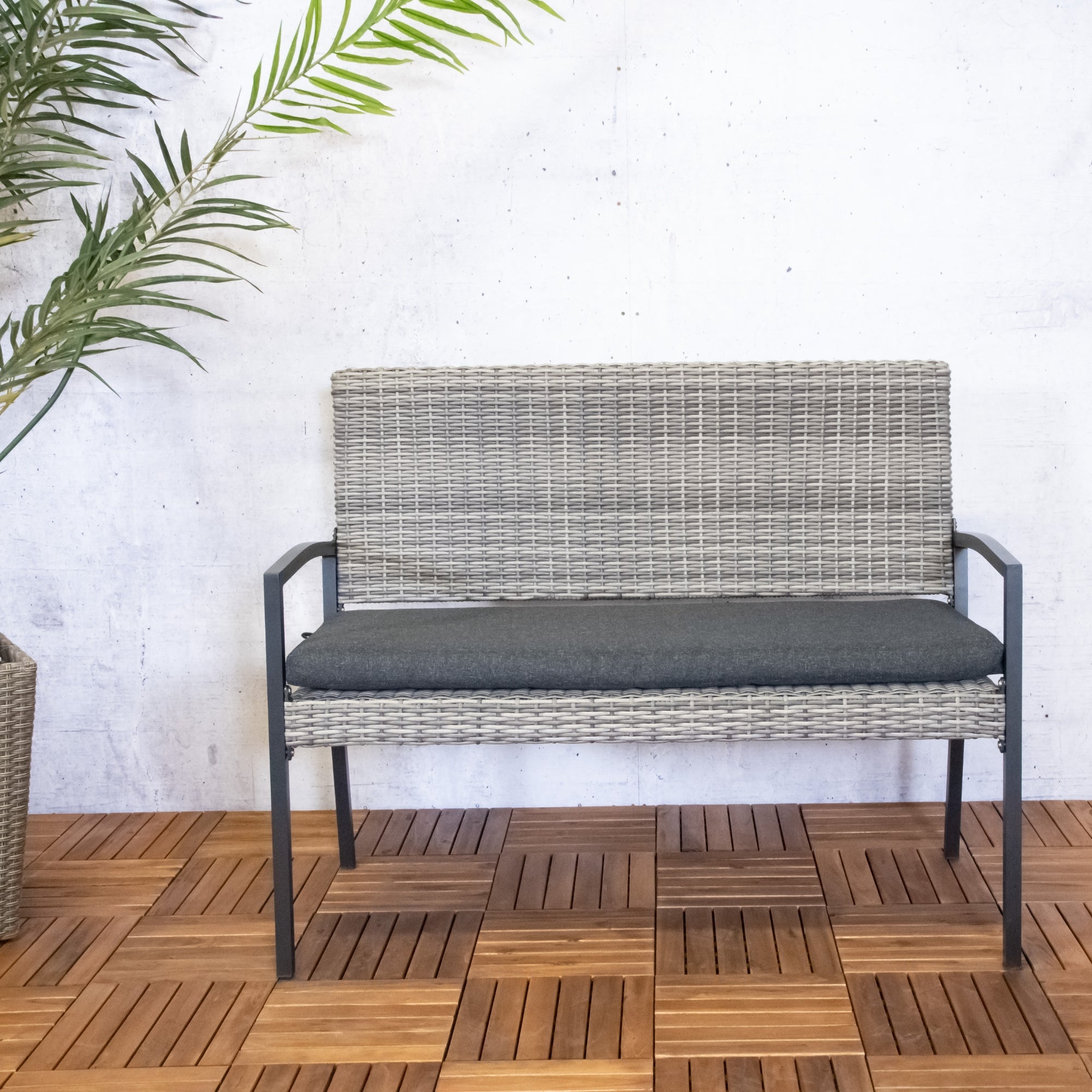 Tuinbank York 2 Personen Wicker Bank 118cm