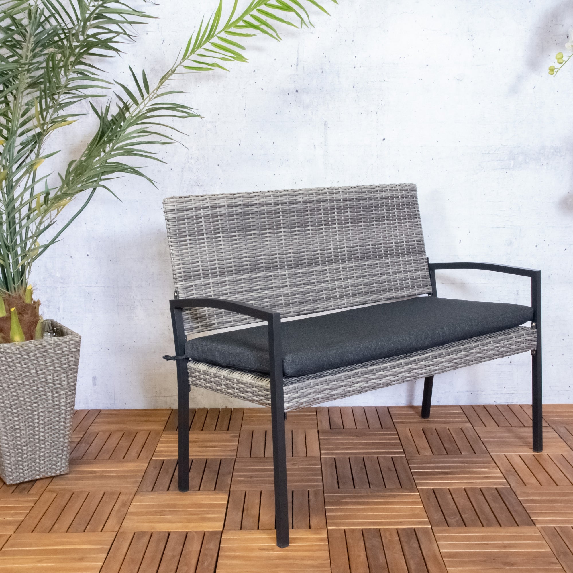 Tuinbank York 2 Personen Wicker Bank 118cm